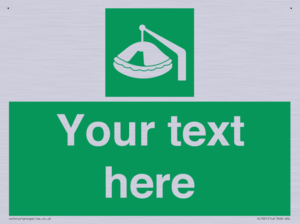 Custom sign Safe condition Davit-launched liferaft